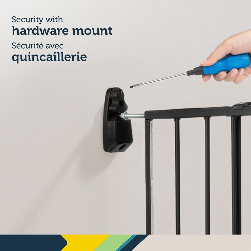 Safety 1st Top of Stairs Expanding Metal Baby Gate – Hardware-Mounted for Stairs, Hallways & Doors, Adjustable 27”-42” Wide, Pet & Dog Gate, Black 🍁 All In One Marketplace Canada