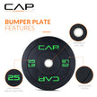 CAP Barbell Economy Olympic Bumper Plate Set with Color Logo, Black, 160 lbs Set 🍁 All In One Marketplace Canada