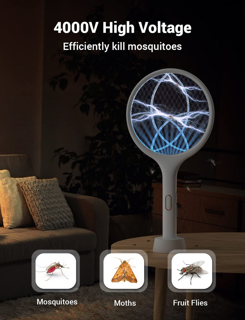 YISSVIC Bug Zapper Racket 4000 Volt Electric Fly Swatter Fly Zapper Indoor Outdoor Dual Modes with Attractant Light Rechargeable 🍁 All In One Marketplace Canada
