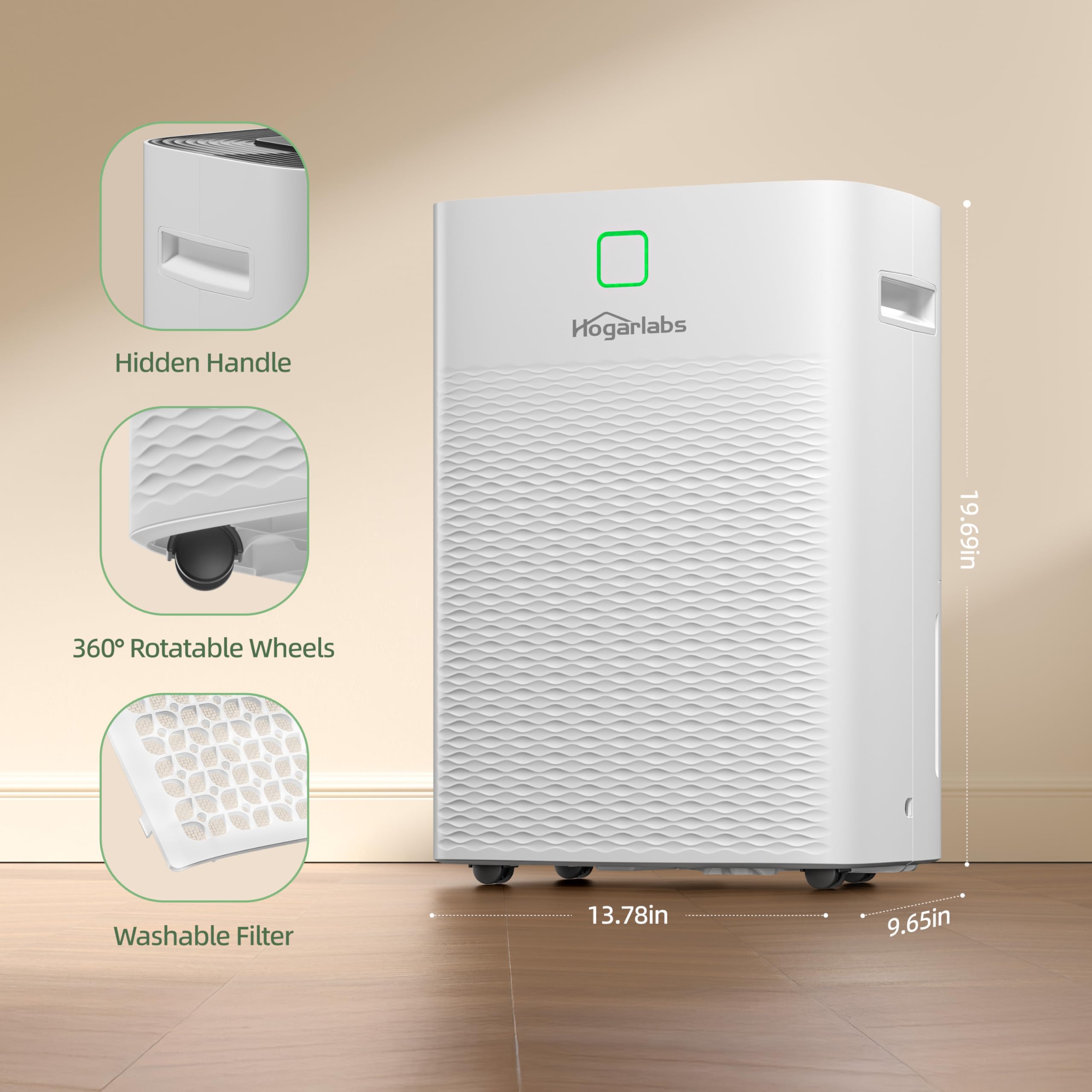 HOGARLABS 34 Pint Smart Dehumidifiers for Home and Basements, with 3 Working Modes, Overflow Protection, and Auto Shut off Restart. Ultra Silent Dehumidifier with Drain Hose and Digital Control Panel. 🍁 All In One Marketplace Canada