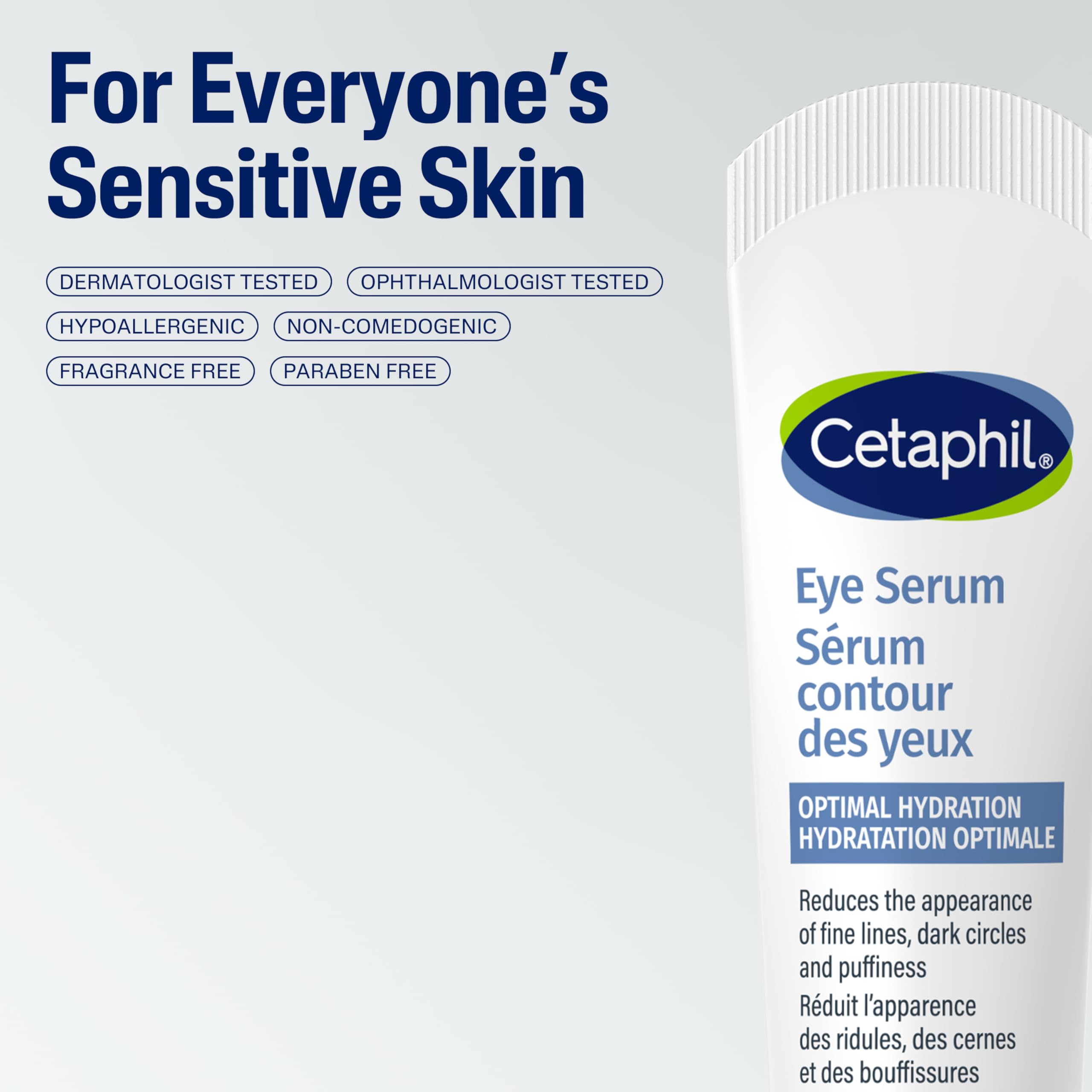 Cetaphil Optimal Hydration Eye Serum, Serum for Face, Wrinkles, Dark Circles & Puffiness, 48Hr Hydration with Hyaluronic Acid, Vitamin E & B5, Dermatologist Recommended, 14g 🍁 All In One Marketplace Canada