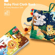 hahaland Baby Book Toy 0 3 6 12 Months - Touch and Feel First Crinkle Cloth Soft Book for Babies 0 Months, Baby Boy Girl Gifts for Newborn Infant - Jungly Tails Theme 🍁 All In One Marketplace Canada