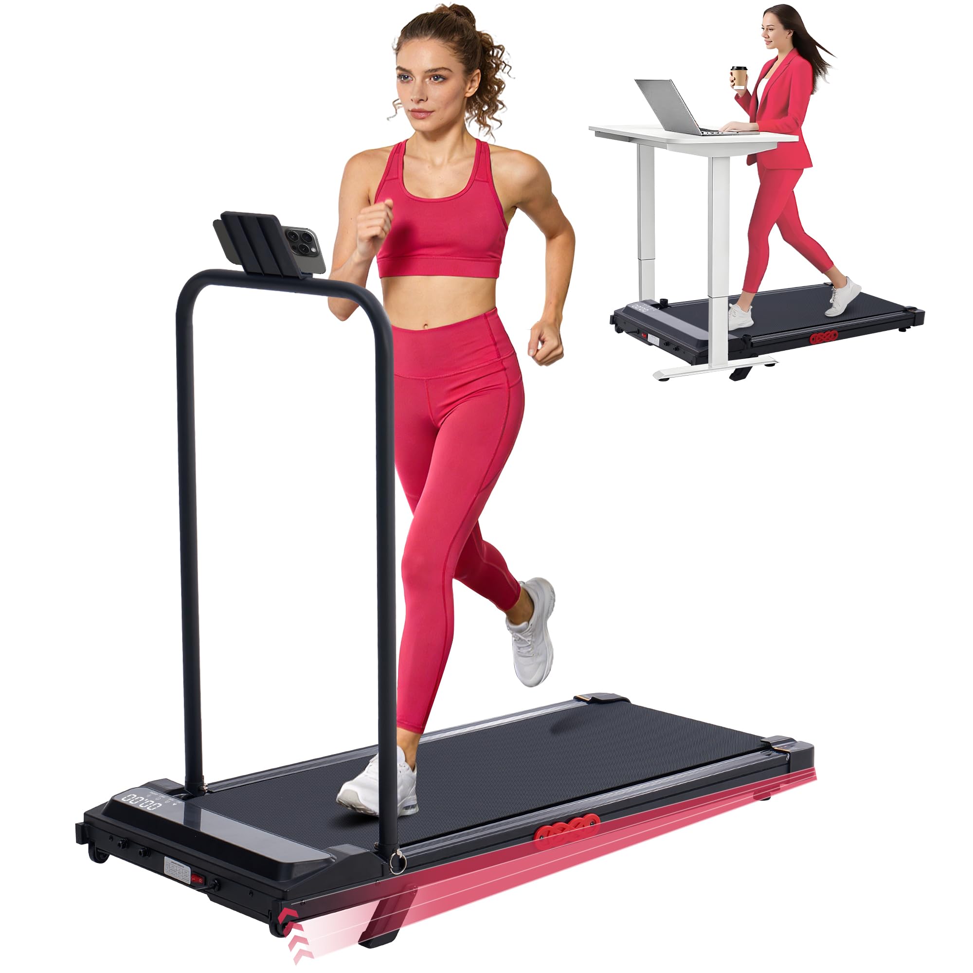 POTUPUS Walking Pad Treadmill with Incline, Portable Treadmills for Home Small Spaces, 3.0HP Electric Walking Treadmills with Handle Bar, Mini Treadmills for Exercising, 0.6-7.6MPH, 160KG, Model 401 🍁 All In One Marketplace Canada