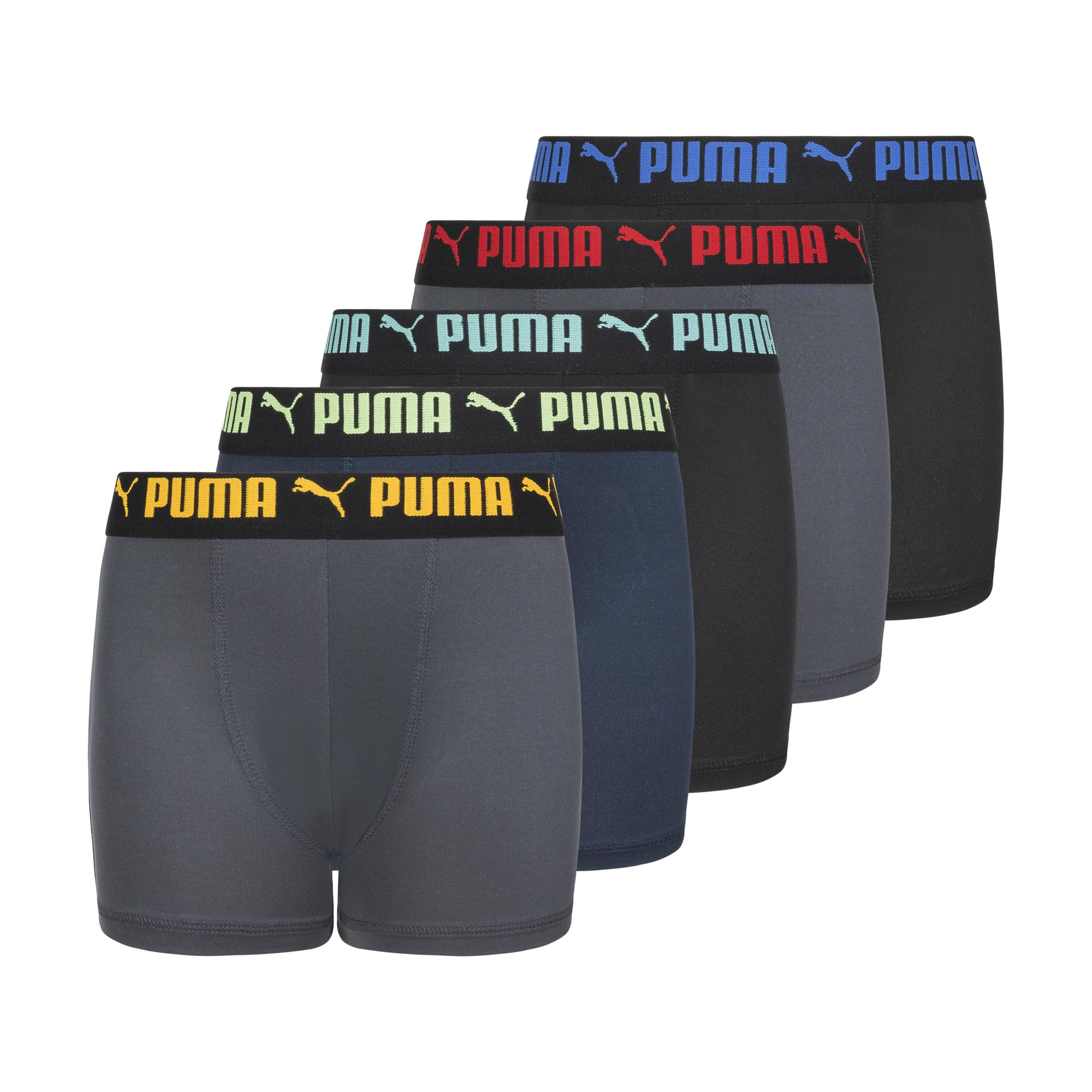 Puma Boys' 5 Pack Performance Boxer Briefs, Grey/Bright, Large 🍁 All In One Marketplace Canada
