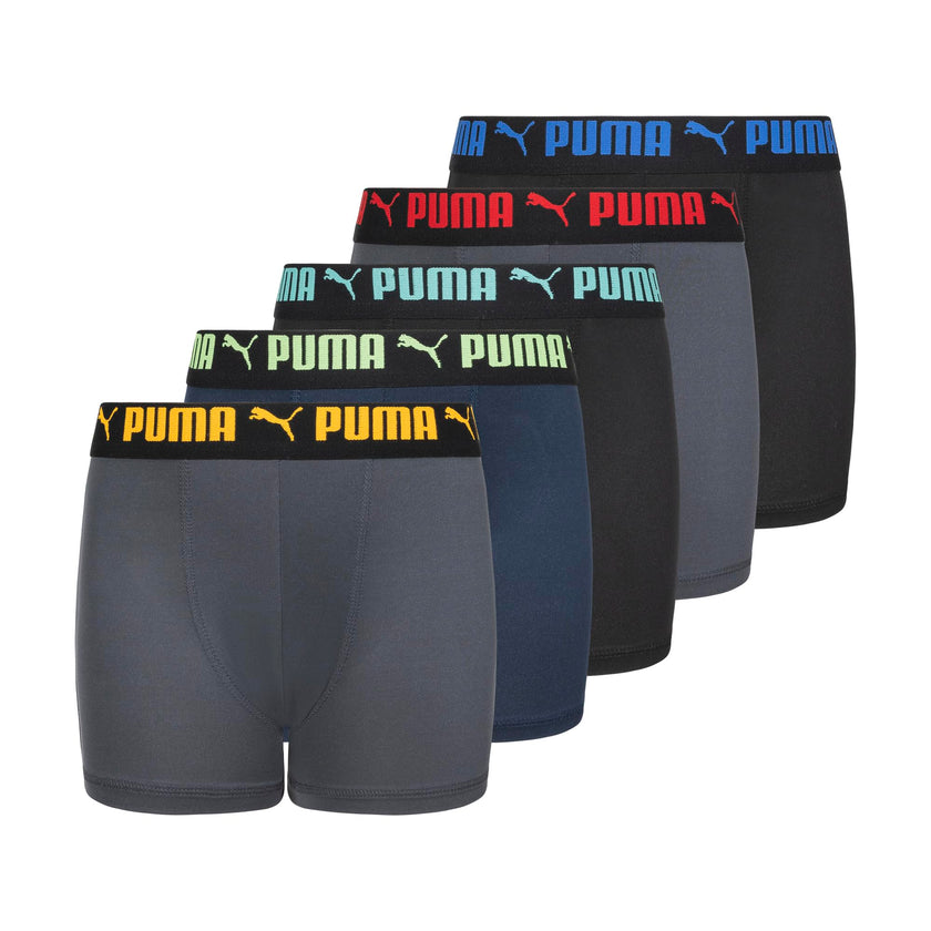 Puma Boys' 5 Pack Performance Boxer Briefs, Grey/Bright, Large 🍁 All In One Marketplace Canada