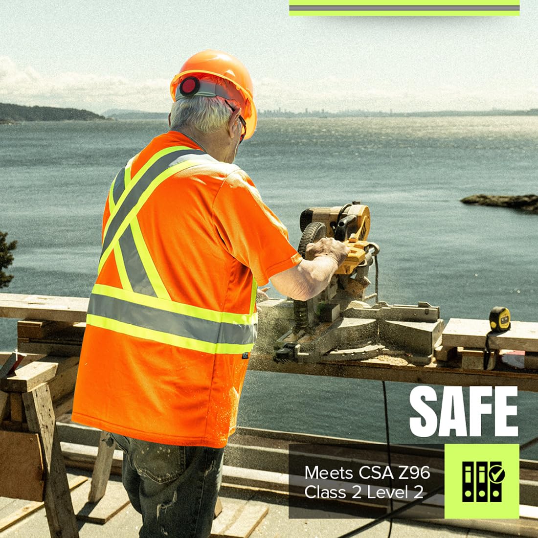 Pioneer High Vis Shirt for Men - Safety T-shirt - Class 2 🍁 All In One Marketplace Canada