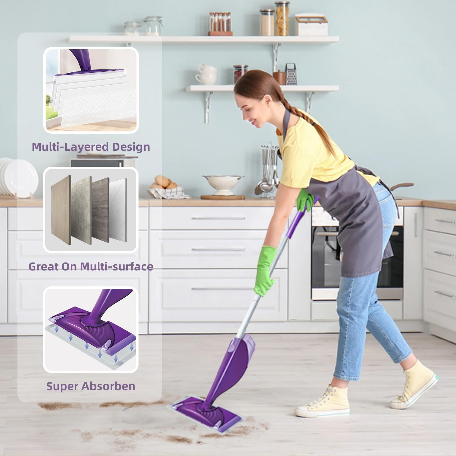 30 Count Disposable Wetjet Pad Refills for Swiffer Wetjet,Spray Wet Pads Refill, Heavy Duty Mop Pad Refills,All Purpose Multi Surface Floor Cleaning 🍁 All In One Marketplace Canada