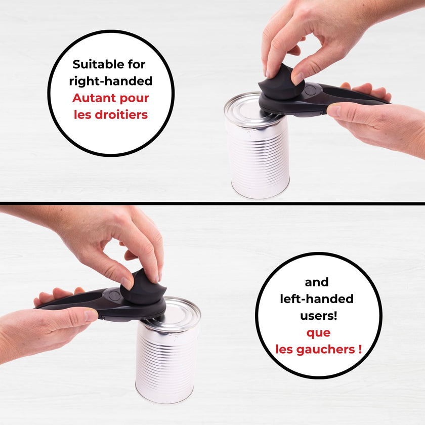 Starfrit MightiCan Can Opener, Safe Smooth-Cut Design, Holds Lid and Leaves No Sharp Edges, Comfort Grip Handle, Heavy-Duty Non-Slip Knob, 3-Year Warranty, Black 🍁 All In One Marketplace Canada