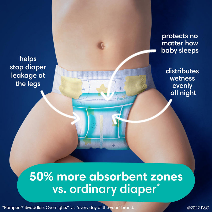 Pampers ZZZ Overnight Diapers, Size 3 (16-28 lbs), 116 Count, Nighttime Protection Disposable Baby Diaper 🍁 All In One Marketplace Canada