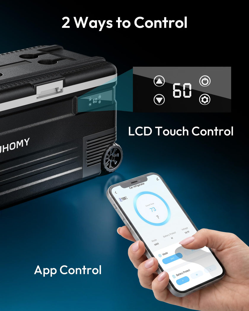 EUHOMY 12 Volt Refrigerator, 80QT(75L) 12V Fridge, Electric Cooler APP Control, Car Fridge 12/24V DC 110-240V AC, Car Refrigerator 0℉~68℉, 12 Volt Cooler for Camping, Trip, Truck, Boating, Outdoor 🍁 All In One Marketplace Canada