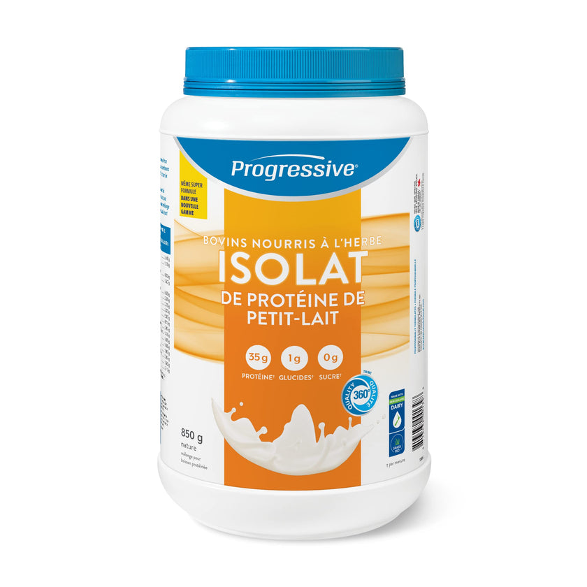 Progressive Grass-Fed 100% Whey Isolate Powder Unflavoured, with 35g of New Zealand Whey Concentrate per Scoop for Muscle Gain and Recovery, Pasture-Raised, Non-GMO, Antibiotic-Free, and Hormone-Free, 850g 🍁 All In One Marketplace Canada