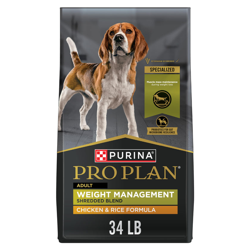 Purina Pro Plan Weight Management Dry Dog Food, Shredded Blend Chicken - 15.4 kg Bag 🍁 All In One Marketplace Canada