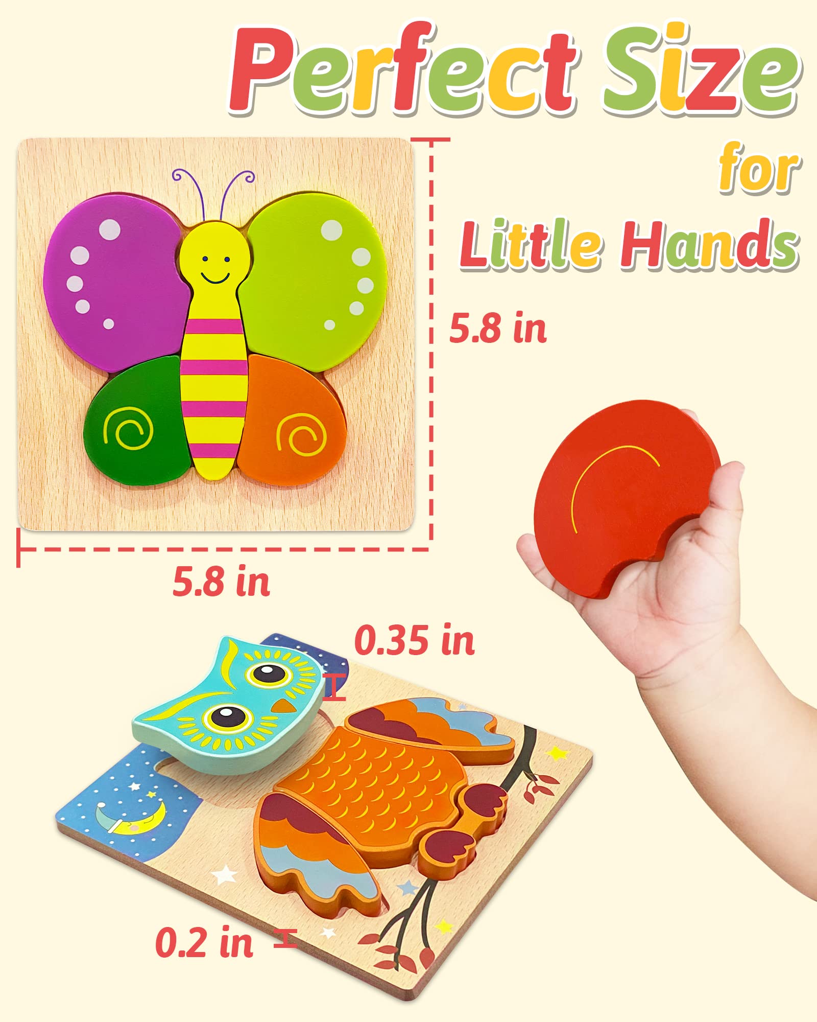 Gojmzo Wooden Puzzles for Toddlers 1-3 Toys Gifts for 1 2 3 Year Old Boys Girls, Montessori Educational Toys Preschool Learning Activities, 6 Pack Animal Jigsaw Puzzle Game 🍁 All In One Marketplace Canada