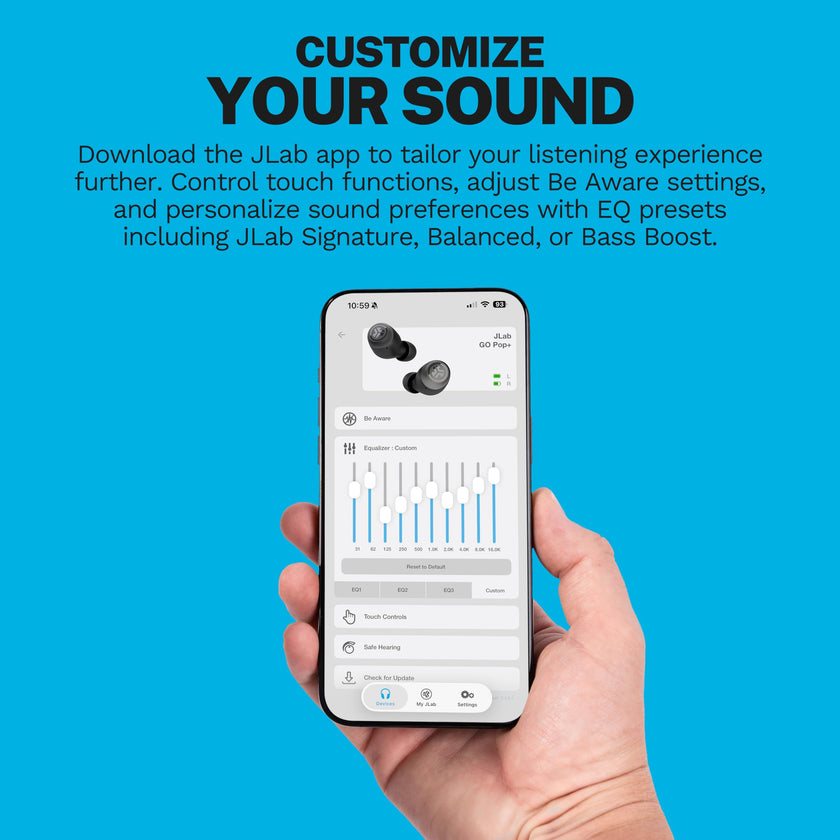 JLab Go Air Pop+, True Wireless Earbuds, Bluetooth Earbuds with Microphone, Dual Connect, EQ3 Sound, Black 🍁 All In One Marketplace Canada