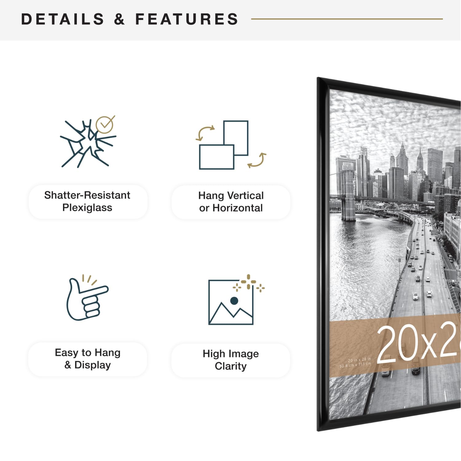 MCS Trendsetter Poster Frame, 20 X 28-Inch, Black 🍁 All In One Marketplace Canada