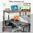 BestOffice Computer Desk,Home Office Desk Writing Study Table Modern Simple Style PC Desk with Metal Frame for Home Office 🍁 All In One Marketplace Canada