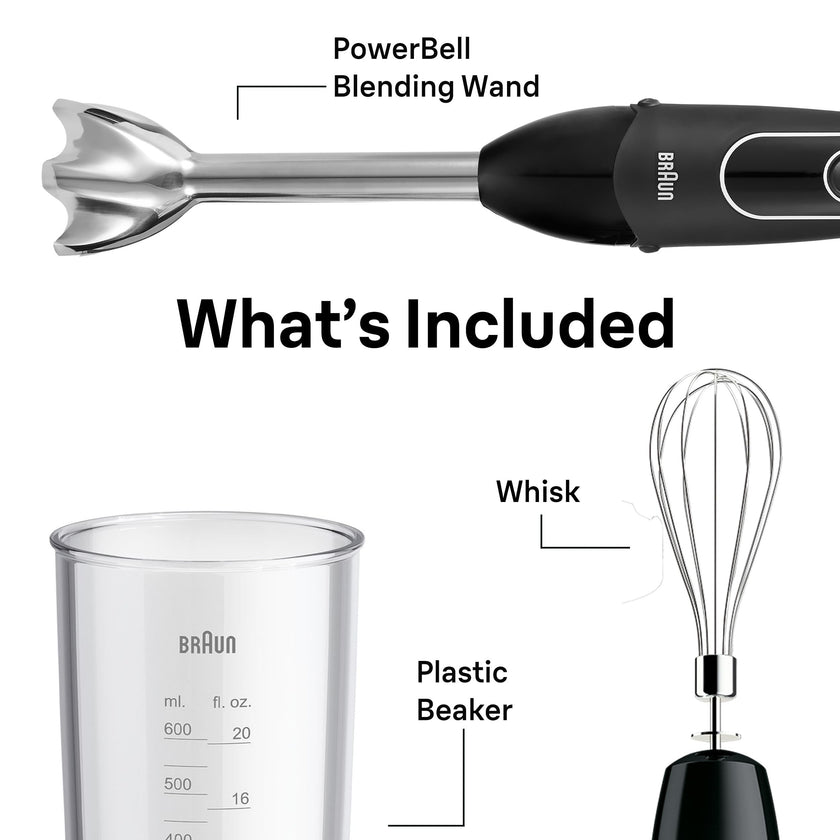 Braun MQ505 Immersion Hand Blender w/Whisk & Beaker, Dual Speed, 350W 🍁 All In One Marketplace Canada