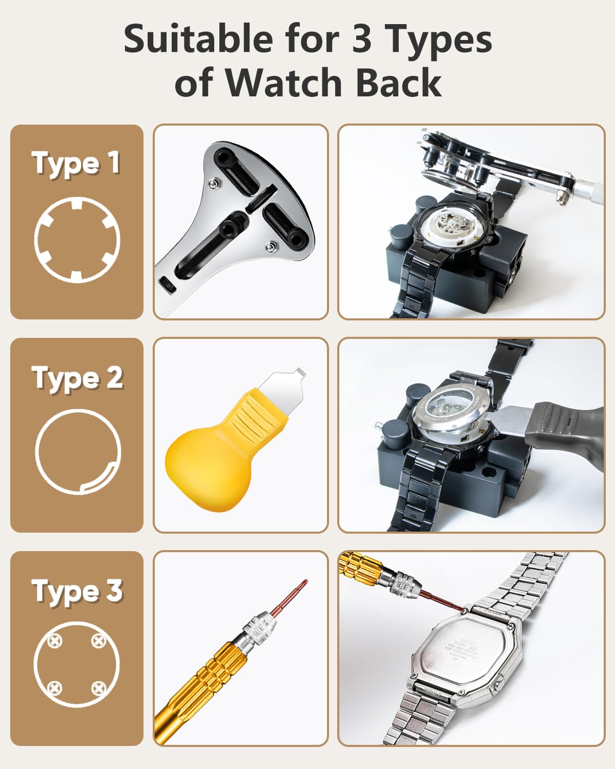 EasyTime Watch Repair Kit, Watch Link Removal Tool, Watch Band Adjustment, Including Watch Back Case Opener, Spring Bar, Operation Manual, Suitable for Battery Replacement and Strap disassemble 🍁 All In One Marketplace Canada