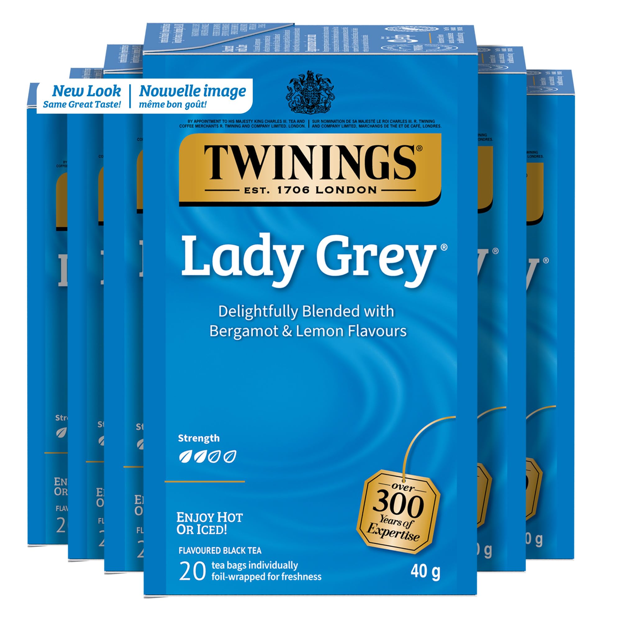 Twinings Lady Grey Individually Wrapped Teabags, Caffeinated, Refreshing Citrus Tea, 20 Count (Pack of 6), Enjoy Hot or Iced 🍁 All In One Marketplace Canada