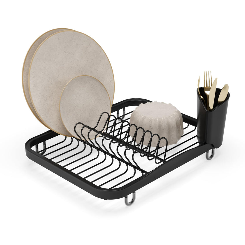 Umbra Sinkin Dish Drying Rack – Drainer Caddy with Removable Cutlery Holder – Use in Sink or On Counter, Standard, Black 🍁 All In One Marketplace Canada