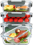 M MCIRCO [5-Packs, 36 Oz.] Glass Meal Prep Containers with Lifetime Lasting Snap Locking Lids Glass Food Containers,Airtight Lunch Container,Microwave, Oven, Freezer and Dishwasher (4.5 Cup) 🍁 All In One Marketplace Canada