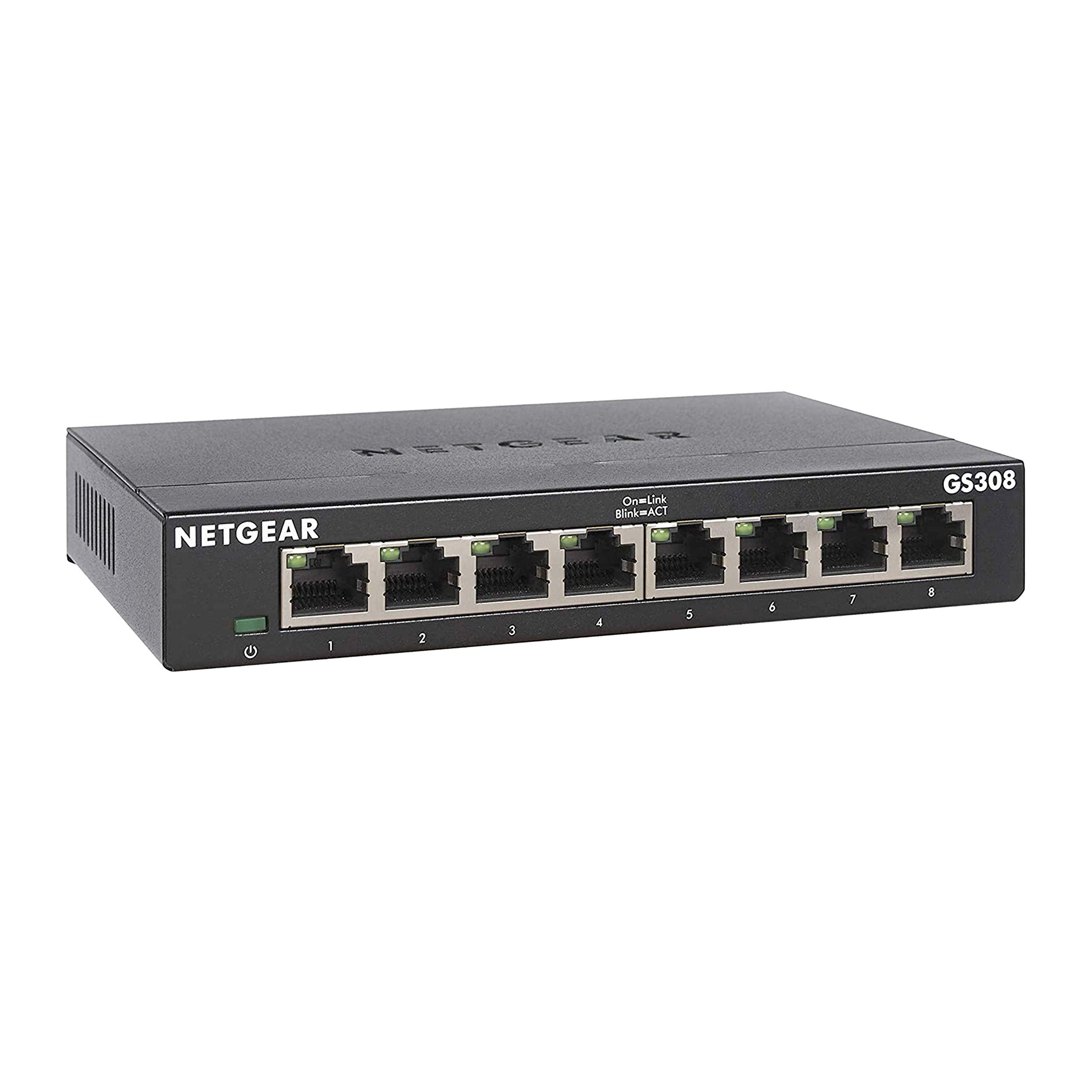 NETGEAR 8-Port Gigabit Ethernet Unmanaged Switch (GS308) Home Network Hub, Office Ethernet Splitter, Plug-and-Play, Desktop or Wall Mount, Black 🍁 All In One Marketplace Canada
