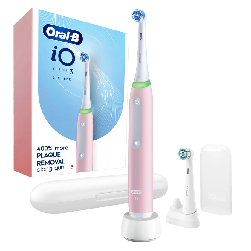 Oral-B iO Electric Toothbrush, Series 3 Limited with (2) Brush Heads, Rechargeable, Azalea Pink 🍁 All In One Marketplace Canada
