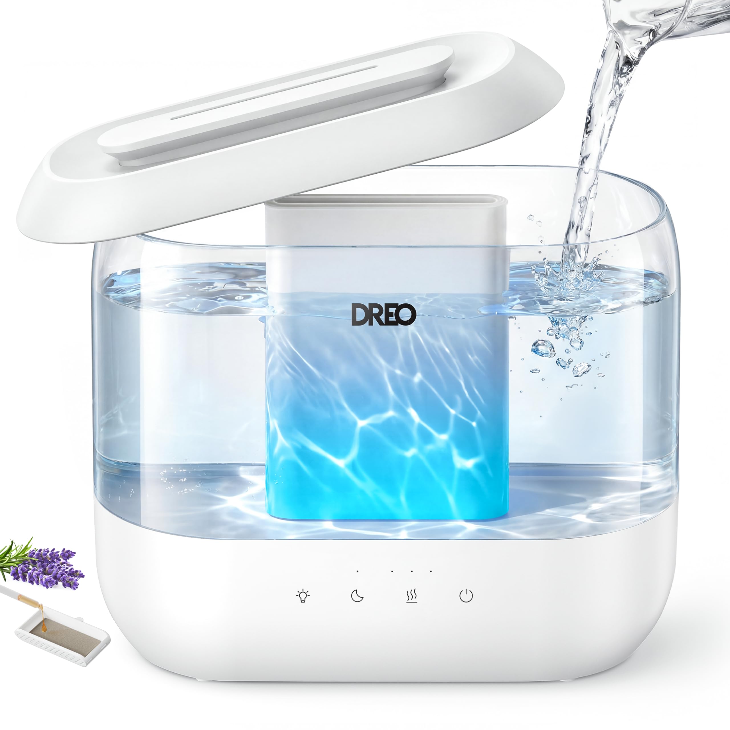 DREO Humidifiers for Bedroom, 4L Top Fill for Large Room, 36H Runtime [Ultra-Strong Mist Output] Quiet Cool Mist Air Humidifier for Baby Nursery, Plants, Indoor, Night Light, Easy to Clean 🍁 All In One Marketplace Canada