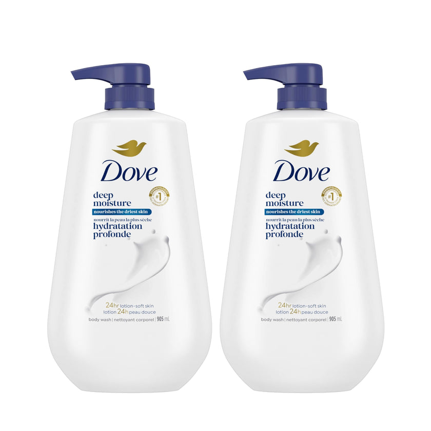 Dove Body Wash Deep Moisture For 24hr Lotion-Soft Skin Moisturizing Skin Cleanser with No Sulfates No Parabens, 905mL (Pack of 2) 🍁 All In One Marketplace Canada