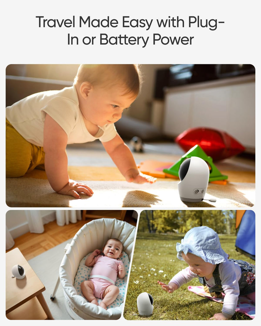 eufy Baby Monitor E21 with 4K Camera, Hybrid Wi-Fi and No Wi-Fi Connection, App and Monitor Control, Ultra-Clear Night View, Pan-Tilt, 8× Zoom, Portable Camera with Built-In Battery, ANR, Smart Alerts 🍁 All In One Marketplace Canada
