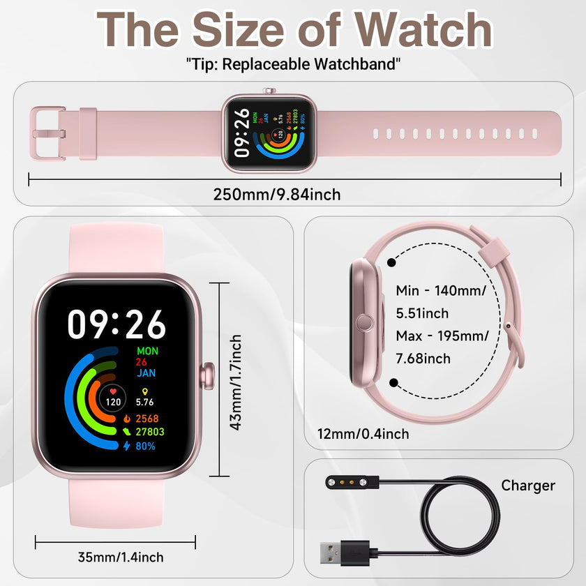 Smart Watch for Men Women with Bluetooth Call,Alexa Built-in Smartwatch,1.83