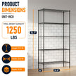 FDW Storage Shelves,Wire Shelving Unit Metal Shelves Heavy Duty Layer Rack Storage Rack Adjustable Utility (Black, 36