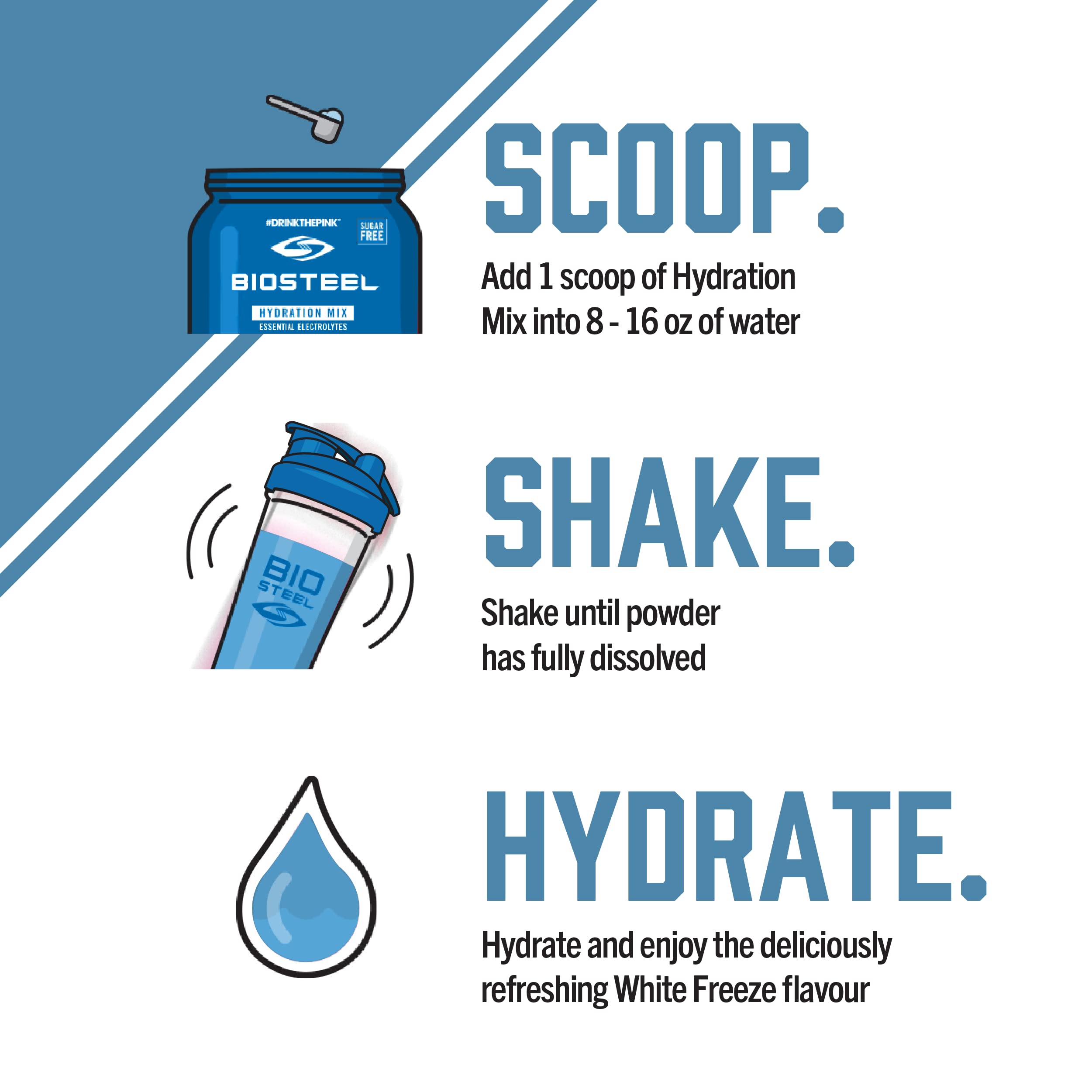 BioSteel Electrolyte Hydration Mix, White Freeze, 45 Servings 🍁 All In One Marketplace Canada