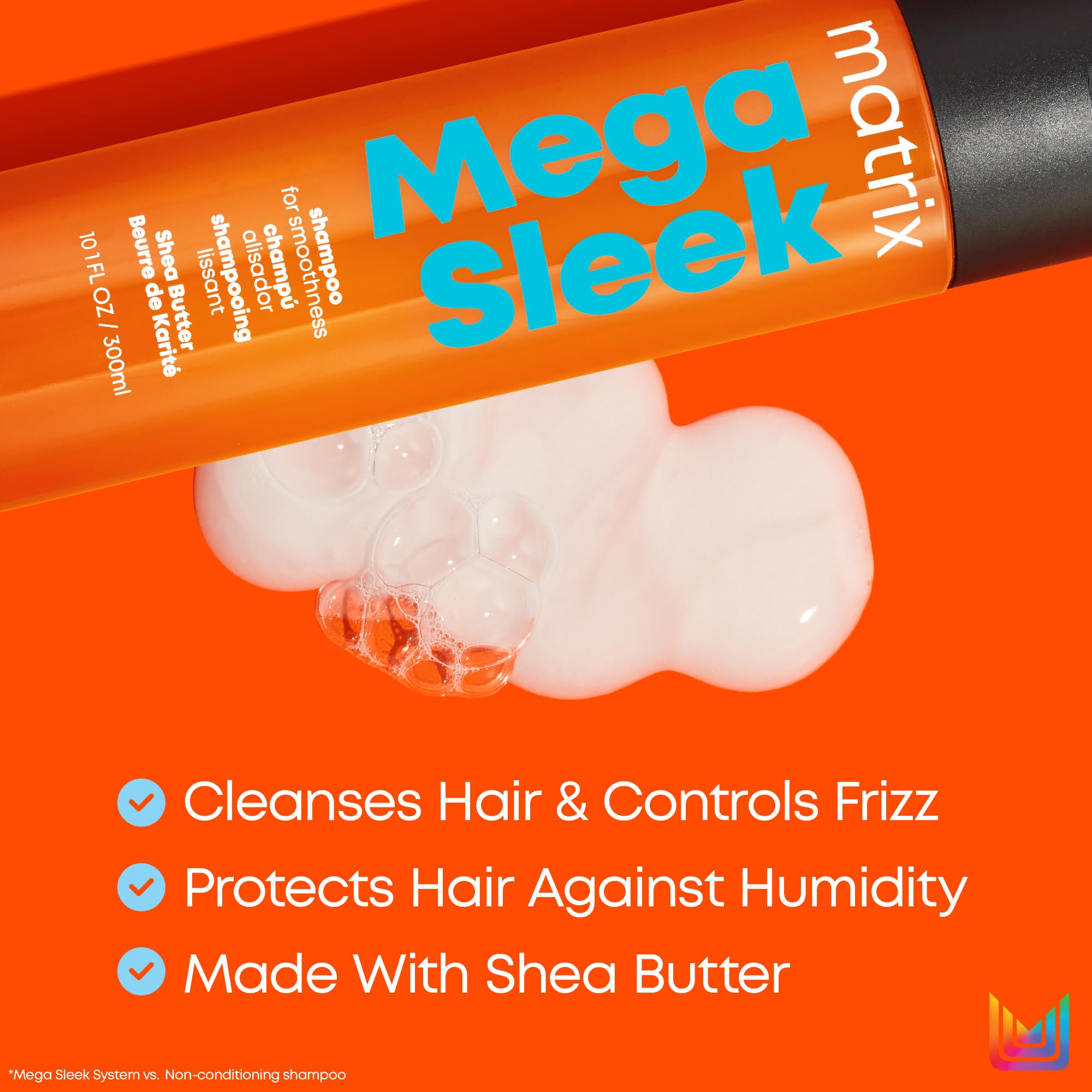 MATRIX Mega Sleek Shampoo, For Frizzy and Unruly Hair, Controls Frizz & Flyaways, Smooths Hair with Shea Butter, Vegan 🍁 All In One Marketplace Canada
