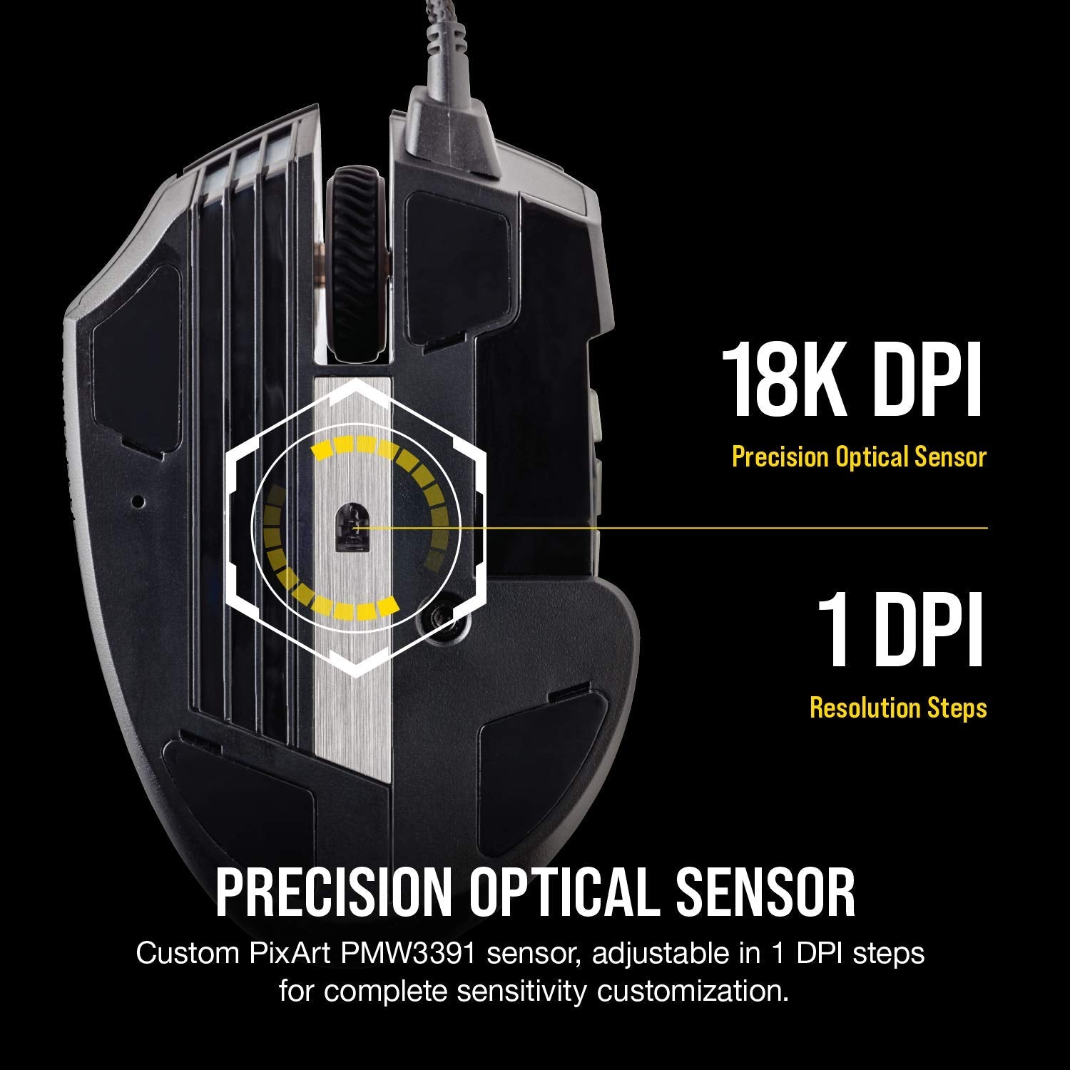 Corsair Scimitar RGB Elite Gaming Mouse for MOBA, MMO - 18,000 DPI - 17 Progammable Buttons - iCUE Compatible - Black 🍁 All In One Marketplace Canada