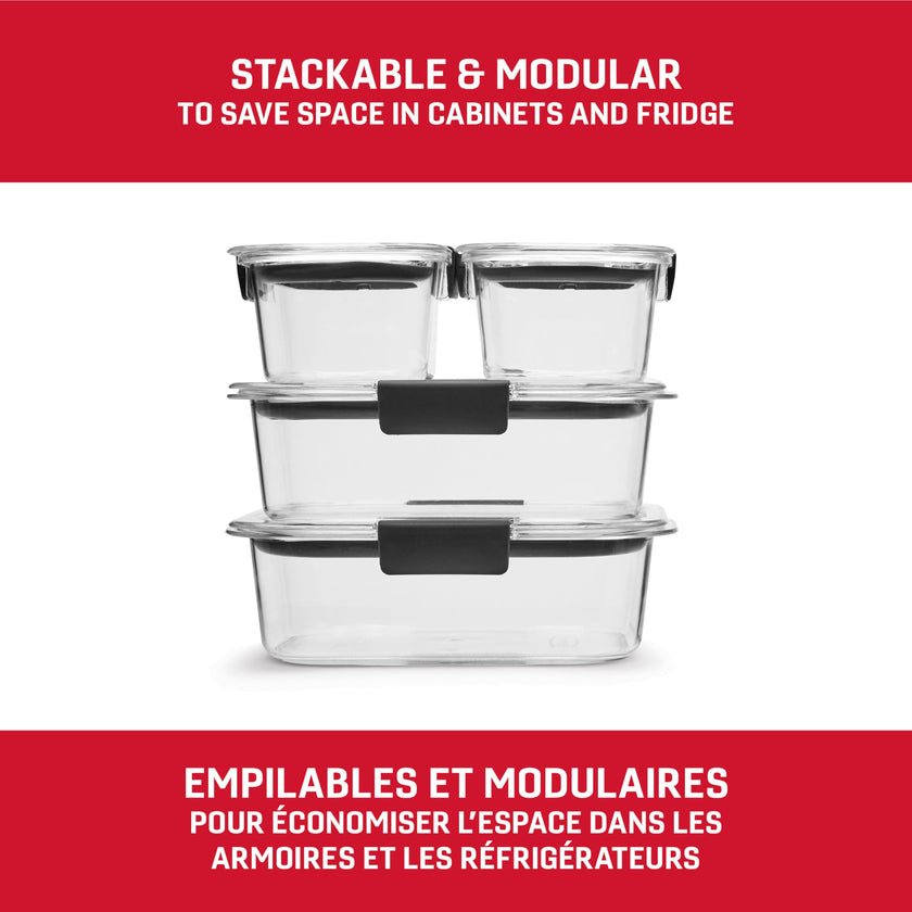 Rubbermaid 44-Piece Brilliance Food Storage Containers with Lids for Lunch, Meal Prep and Leftovers, Dishwasher Safe, Leak-Proof & BPA-Free 🍁 All In One Marketplace Canada