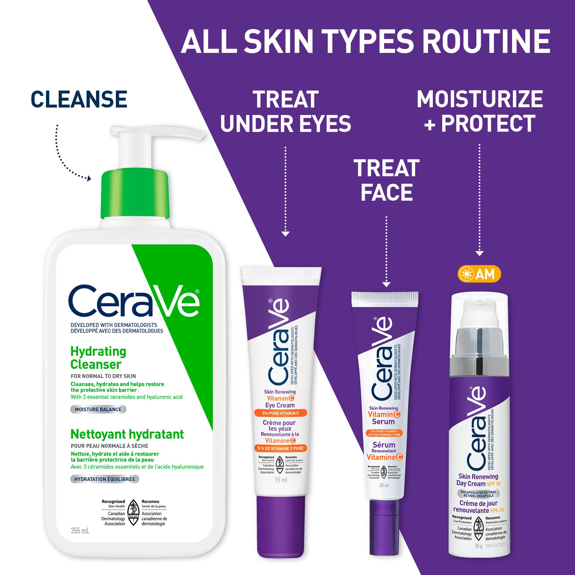 CeraVe Skin Renewing Vitamin C Eye Cream for Dark Circles & Fine Lines with 5% Pure Vitamin C, Hyaluronic Acid, & Caffeine, Hydrating & Brightening Anti-Aging Eye Treatment, Fragrance-Free, 15mL 🍁 All In One Marketplace Canada