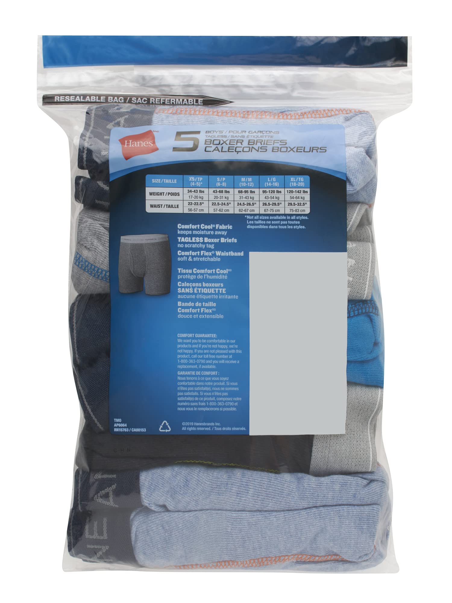 Hanes boys 5 Pack Breathable Boxer Briefs, Assorted, Small US 🍁 All In One Marketplace Canada