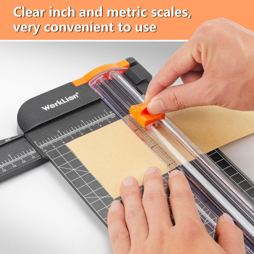 WORKLION Paper Cutter - A4 Paper Craft Cutter with Security Blade for Cut Gift Card, Coupon, Label, Cardstock, Photo, 12 inch Black Office Paper Trimmer 🍁 All In One Marketplace Canada