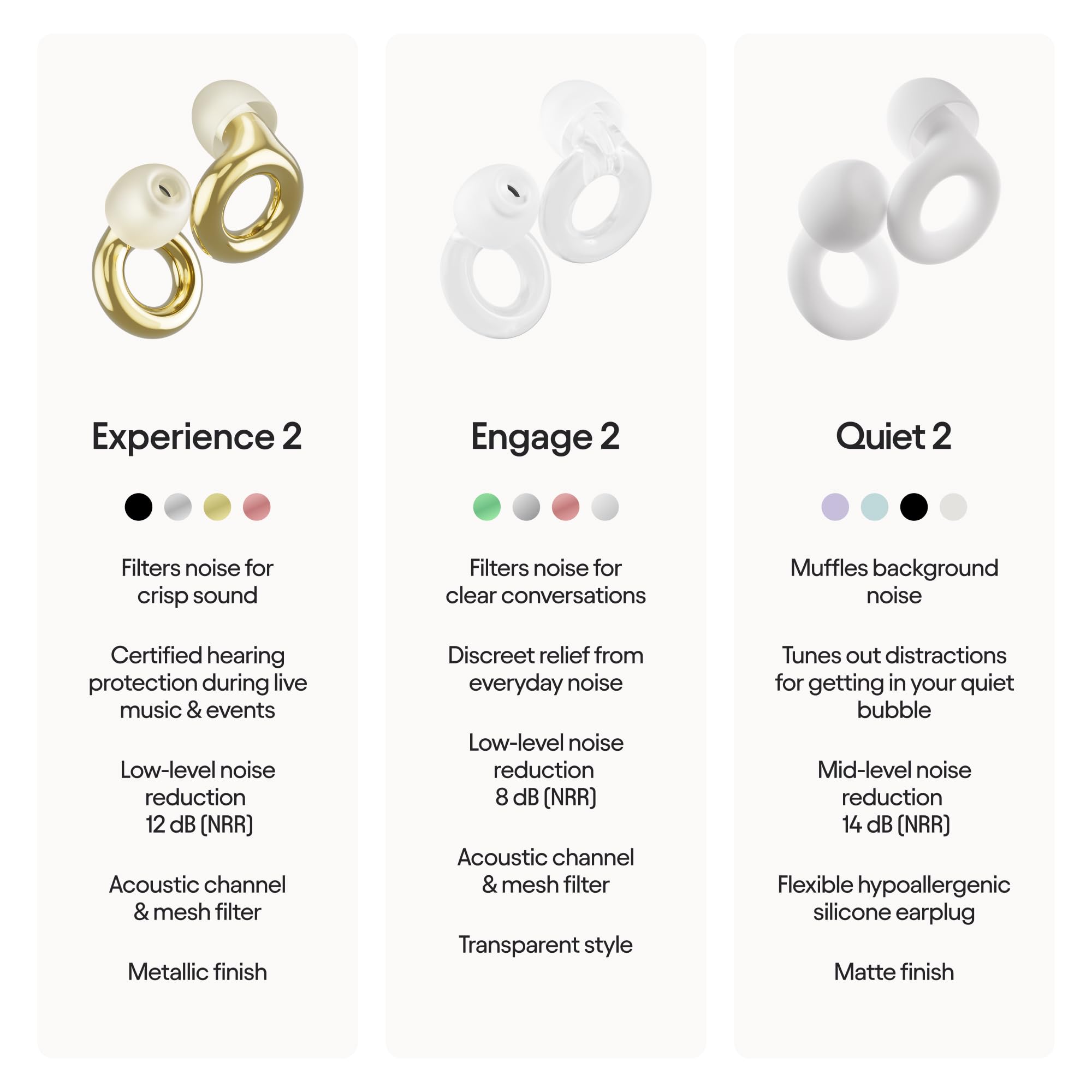 Loop Experience 2 Ear Plugs – Stylish Certified Hearing Protection for Concerts & Festivals, Live Events, Musicians, Sports, DJs and Nightlife – 17dB Noise Reduction Earplugs (High-Fidelity) 🍁 All In One Marketplace Canada