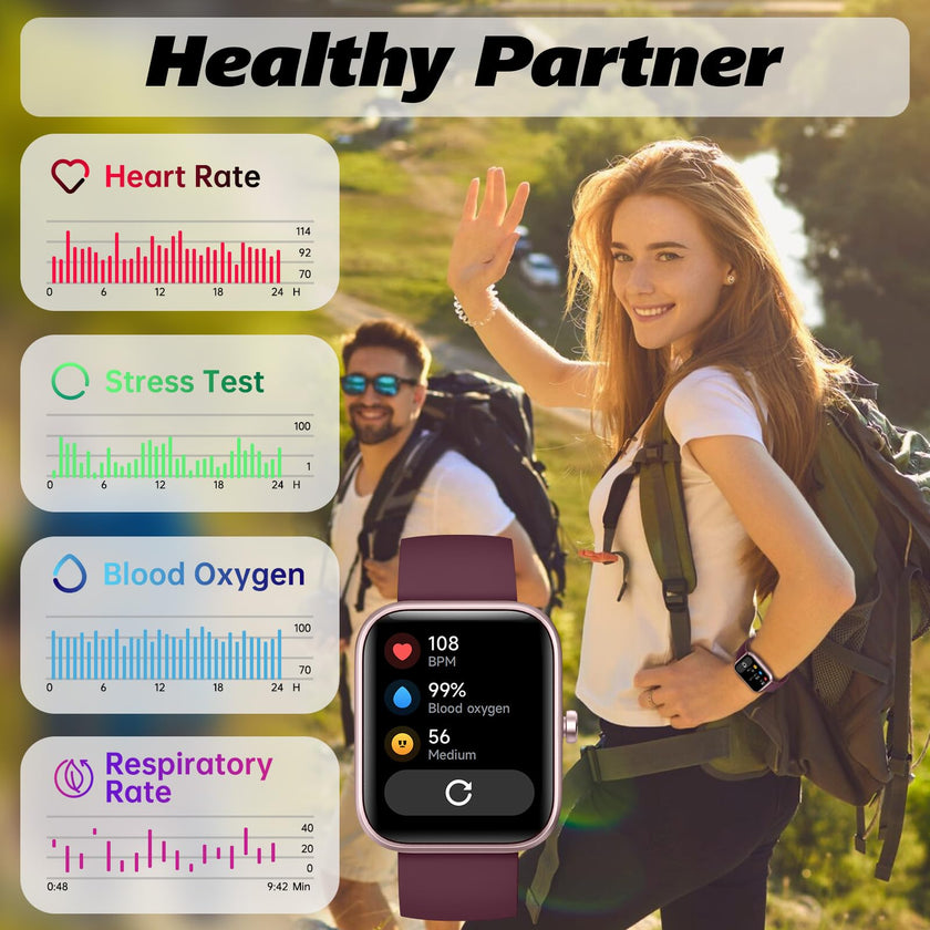 Smart Watch for Men Women with Bluetooth Call, Alexa Built-in, Heart Rate & Sleep Monitor, 1.83