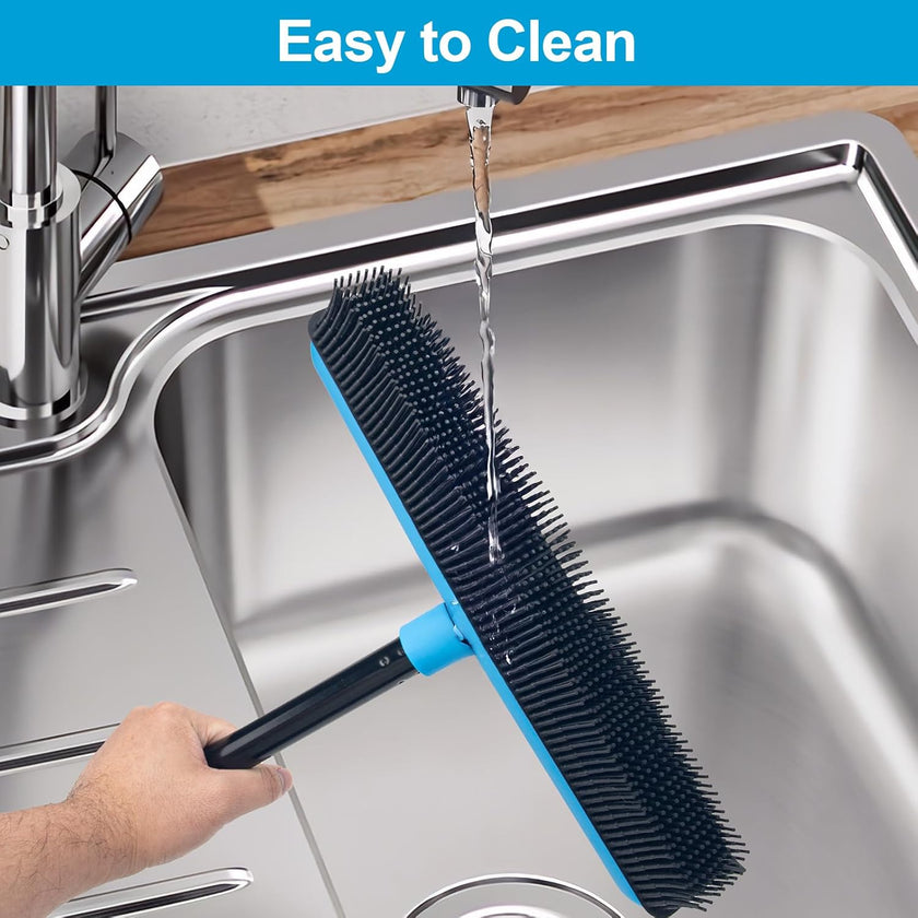 Rubber Pet Hair Broom cleans up pet hair