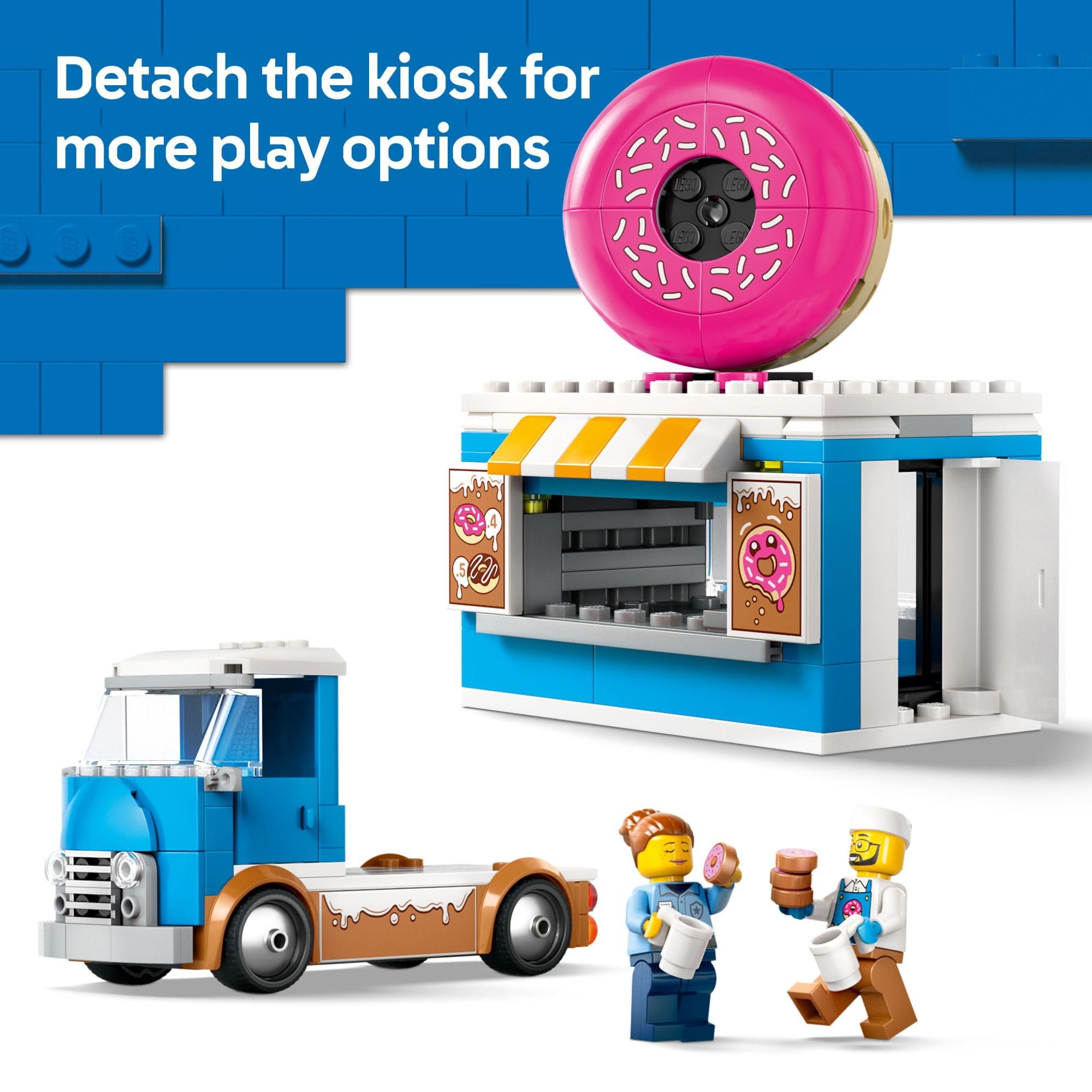LEGO City Donut Truck Toy - Building Toy for Kids, Boys and Girls, Ages 5+ - Mobile Donut Stand with 2 Minifigures and Other Accessories - Fun Gift Idea for Birthdays and Holidays - 60452 🍁 All In One Marketplace Canada