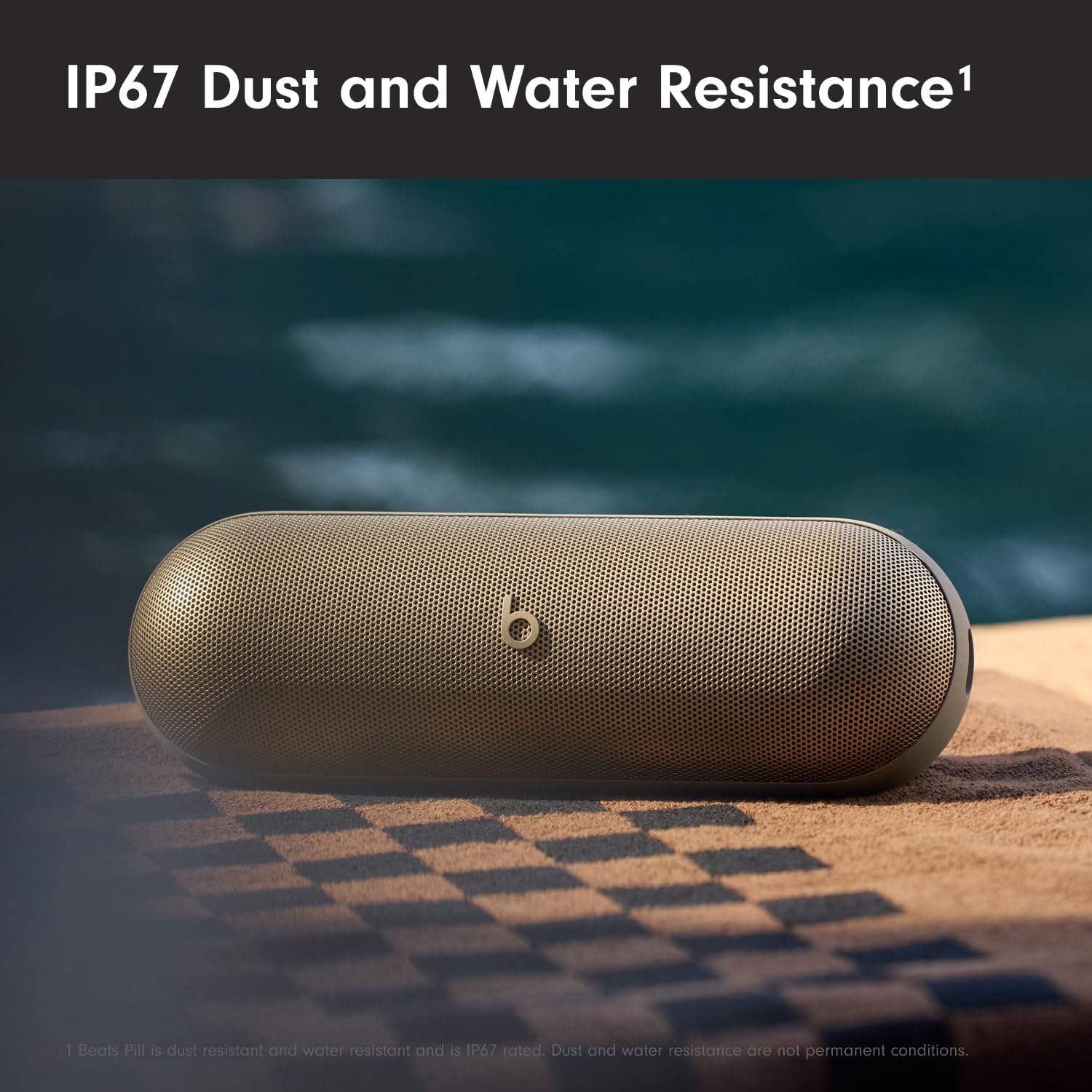Beats Pill - Wireless Bluetooth Speaker and Portable Charger via USB-C - Up to 24 Hours Battery Life, IP67 Water Resistant, Apple & Android Compatible, Built-in Microphone – Champagne Gold 🍁 All In One Marketplace Canada