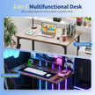 BestOffice Computer Desk,Home Office Desk Writing Study Table Modern Simple Style PC Desk with Metal Frame for Home Office 🍁 All In One Marketplace Canada