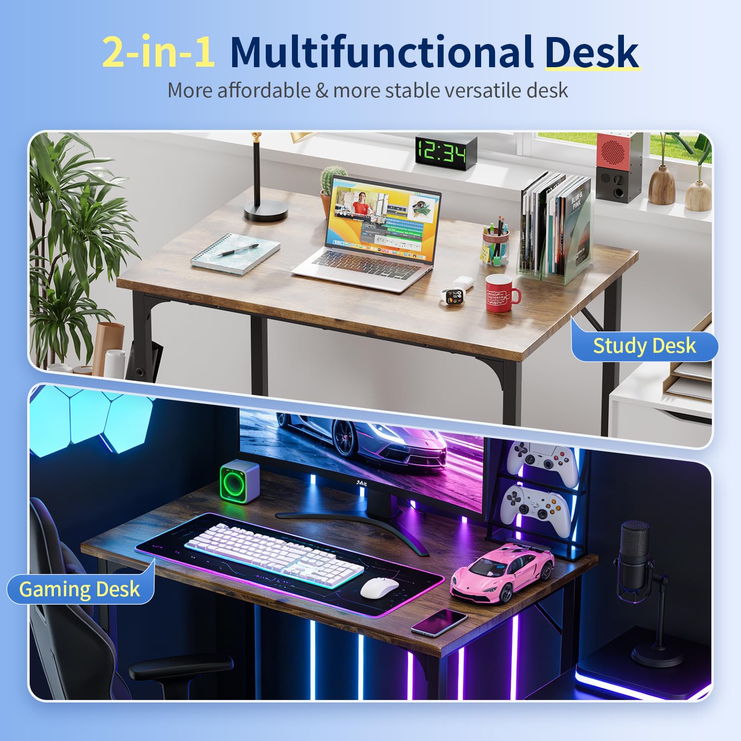 BestOffice Computer Desk,Home Office Desk Writing Study Table Modern Simple Style PC Desk with Metal Frame for Home Office 🍁 All In One Marketplace Canada