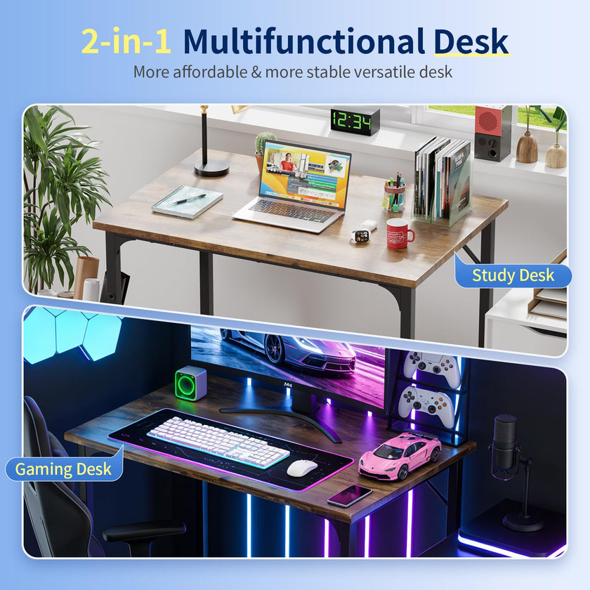 BestOffice Computer Desk,Home Office Desk Writing Study Table Modern Simple Style PC Desk with Metal Frame for Home Office 🍁 All In One Marketplace Canada