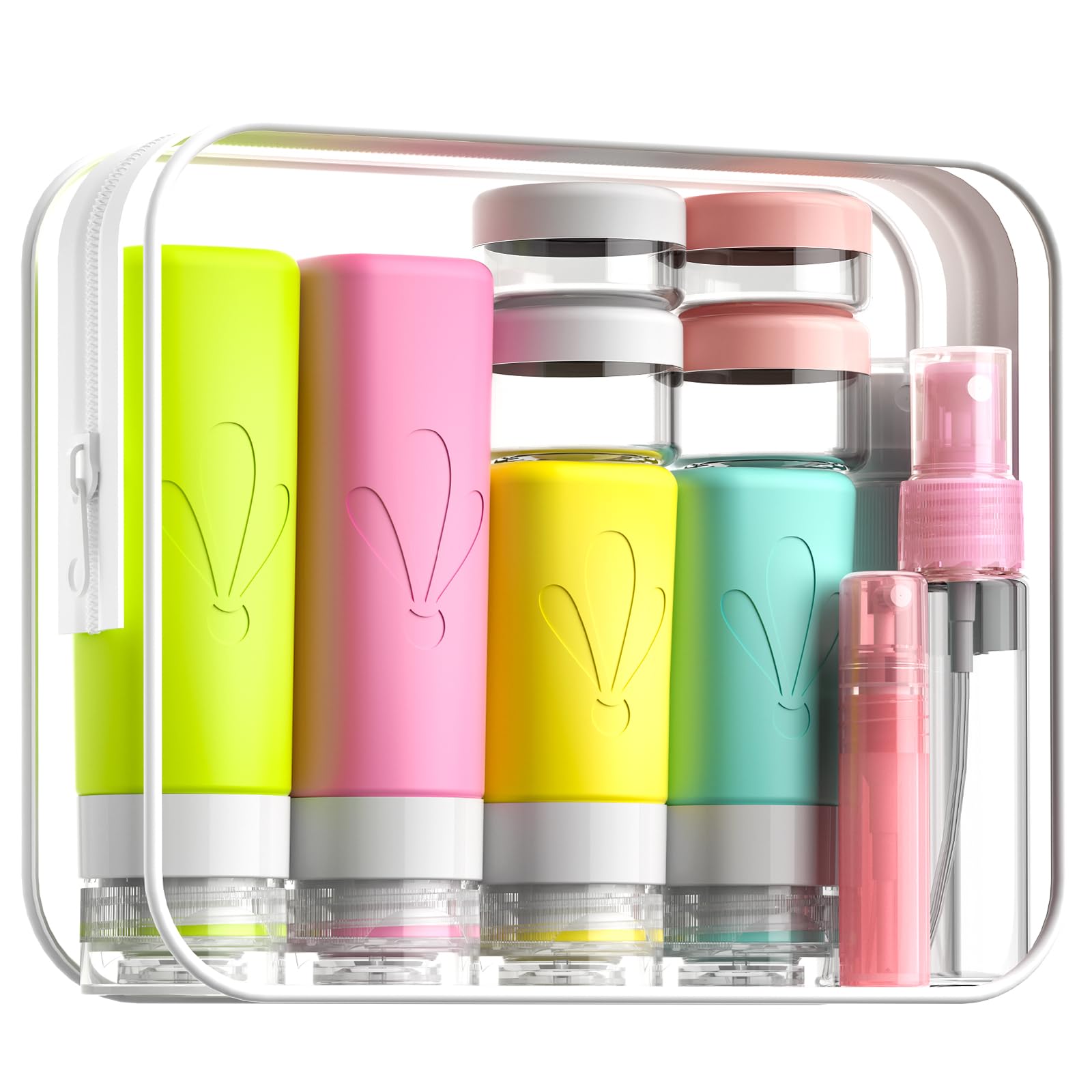 INSFIT 17 Pack Travel Bottles for Toiletries, TSA Approved 90ml 60ml Travel Size Toiletries, BPA Free Leak Proof Squeezable Silicone Tubes Travel Essentials for Shampoo Conditioner Lotion Soap 🍁 All In One Marketplace Canada