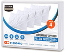 Utopia Bedding Set of 4 Waterproof Pillow Protectors with Zipper Standard Size (White), Ultra Soft Pillow Covers, Bed Bug and Dust Mite Proof Pillow Encasements, Moisture Wicking Pillow Cases 🍁 All In One Marketplace Canada
