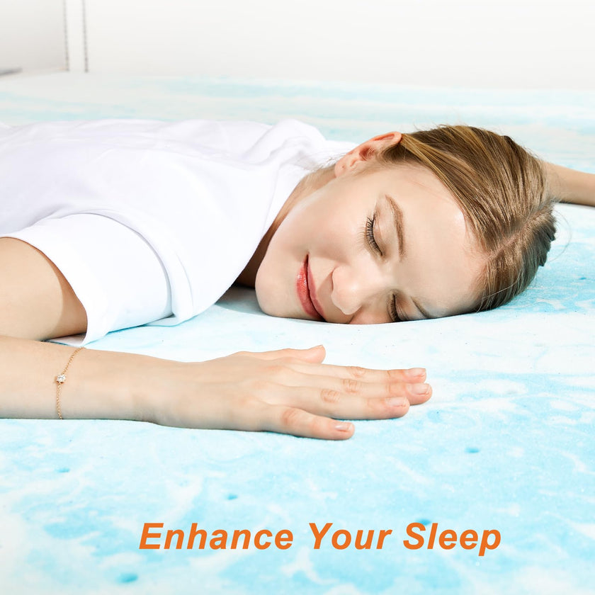 Sweetcrispy 3 Inch Twin Memory Foam Mattress Topper, Blue 🍁 All In One Marketplace Canada